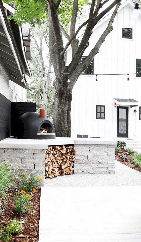 Pluie ou brillance: four à bois igloo à l'extérieur de la maison