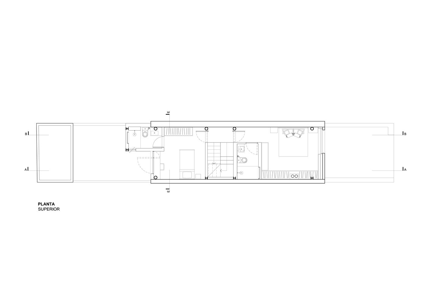 Plan de maison de deux chambres