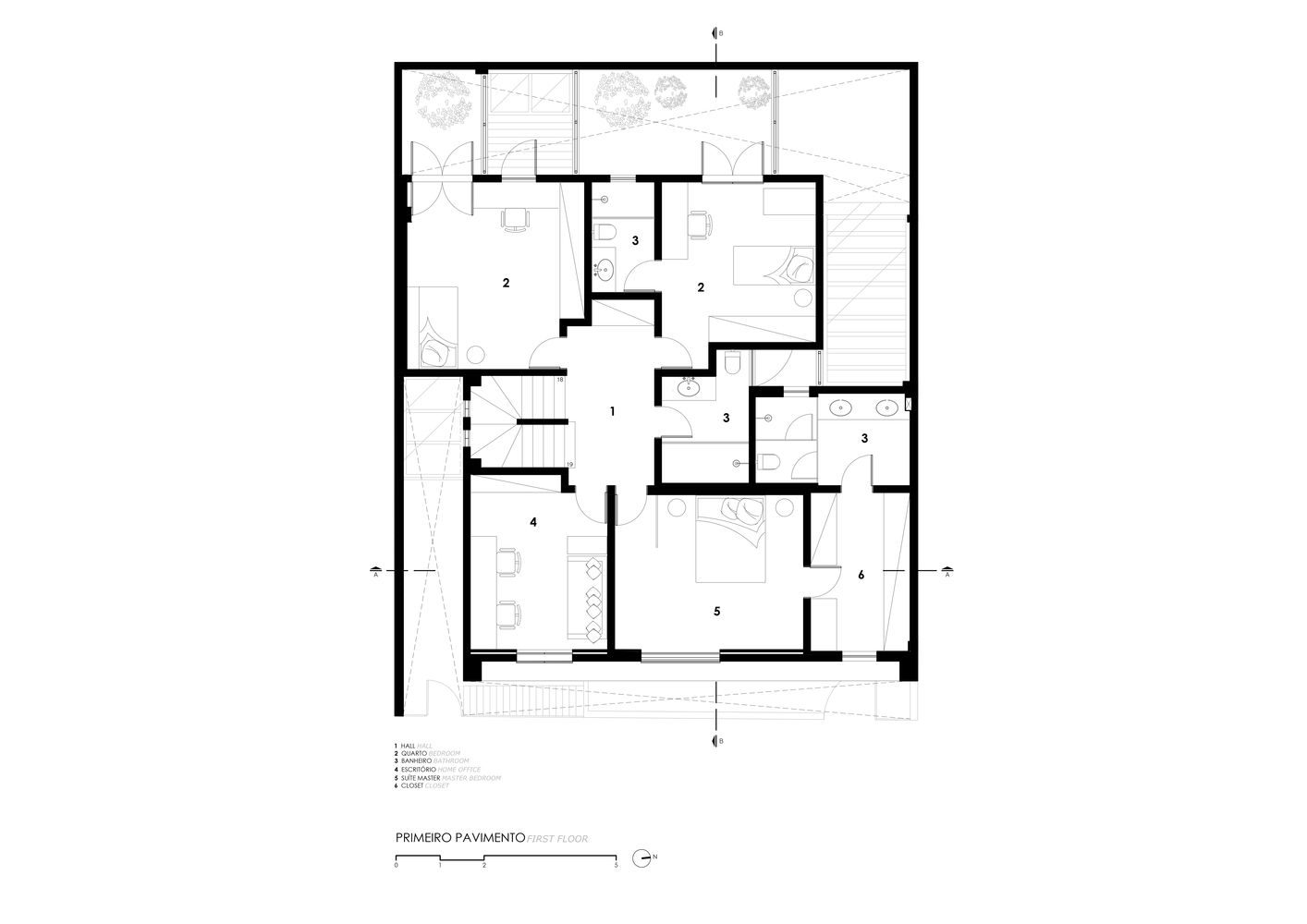 Plan de maison avec 3 chambres